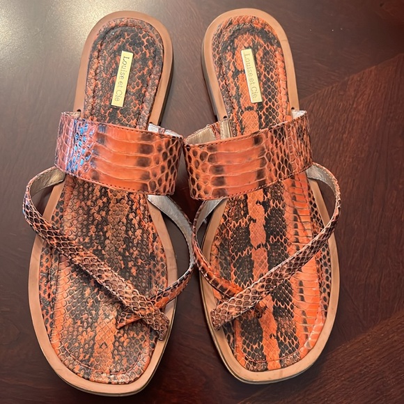 Louise et Cie Women’s slip on sandal animal print  leather size 8.5 - Picture 3 of 17